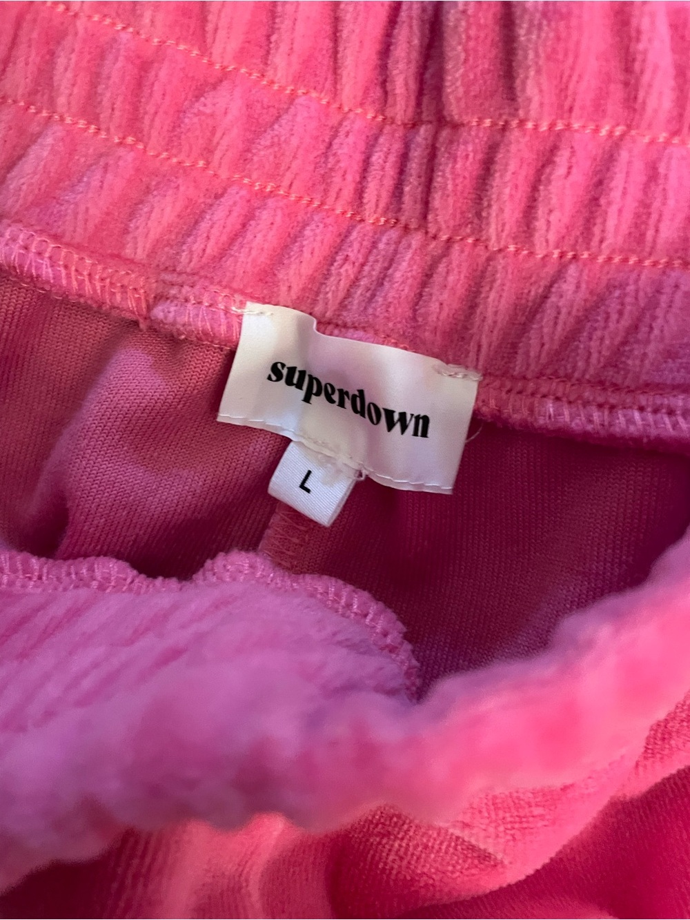 SUPERDOWN Penelope Velour Pant Set NWT Pink Strapless 2-Piece Revolve Lounge Set - Picture 5 of 5